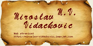 Miroslav Vidačković vizit kartica